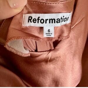 NWT Reformation Ronda 100% Silk Maxi Dress in Praline